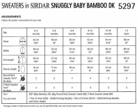 Knitting Pattern - Sirdar 5297 - Snuggly Baby Bamboo DK - Sweaters